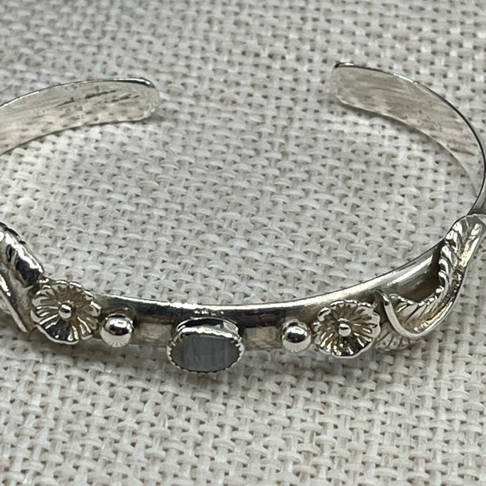 Vintage 90s Sterling Silver Handmade Cuff Bracelet – Florida Keys Design - Picture 5 of 17